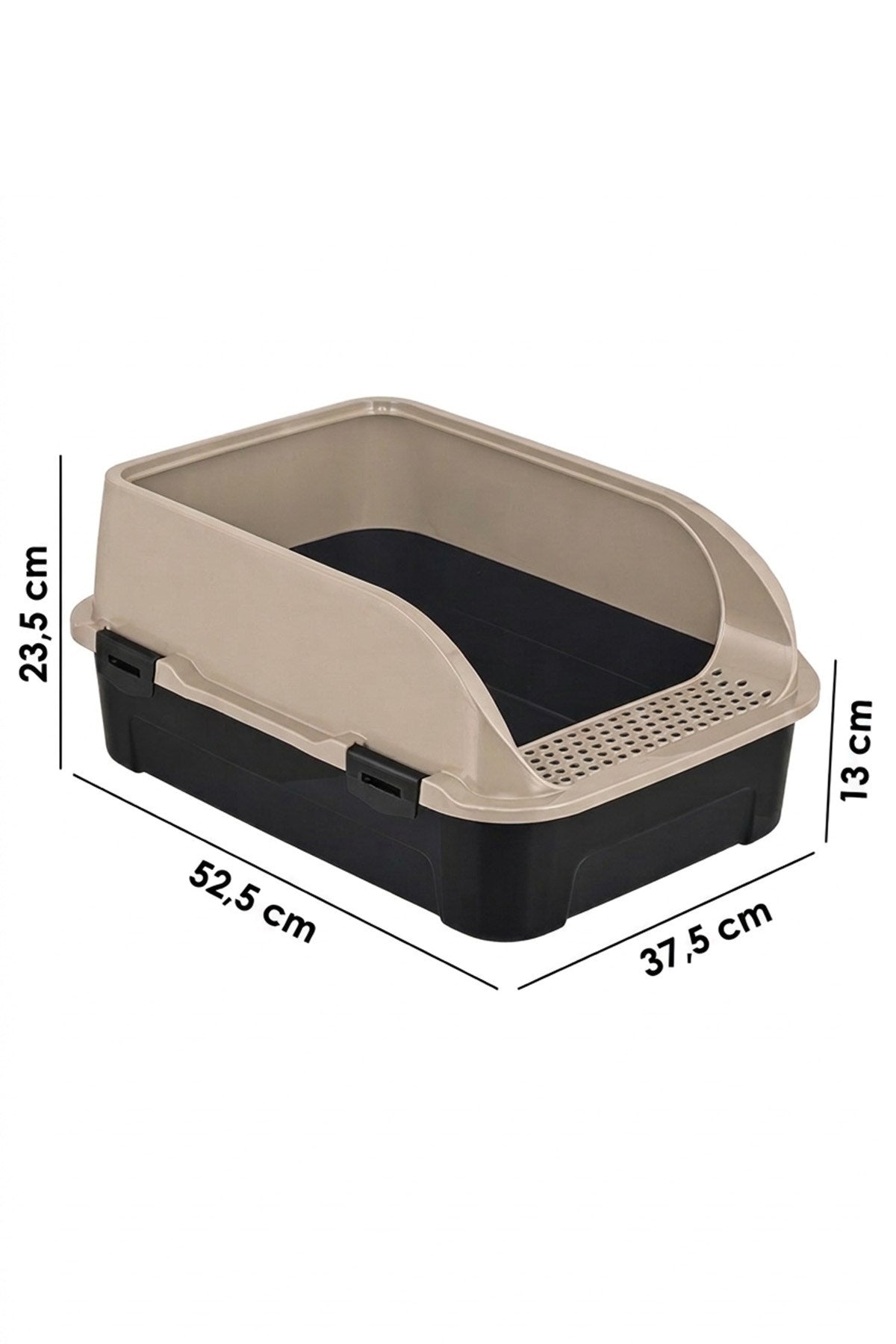 Comfort Açık Kedi Tuvaleti, 52x37x23 cm, Yüksek Kenarlı Kedi Tuvalet Kabı, Kum Küreği Hediyeli