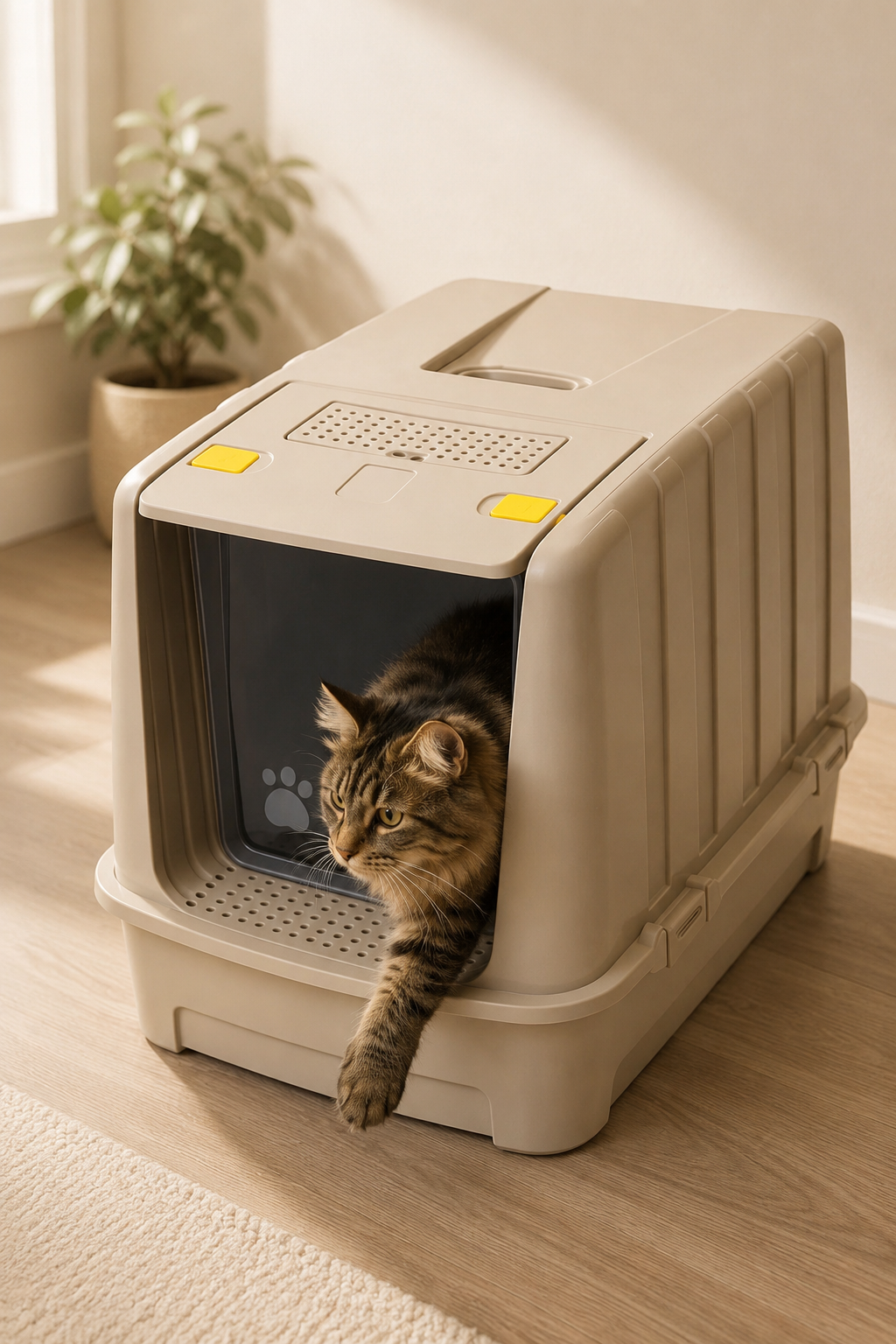 Jumbo Dev Büyük Boy Kapalı Kedi Tuvaleti, Filtreli ve Kürek Hediyeli, 67,5x47x51 cm - VN11095