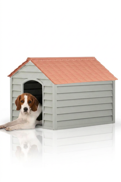 Flex Küçük Boy Plastik Köpek Kulübesi – Suya Dayanıklı Dış Mekan Köpek Evi 62x76x34 cm