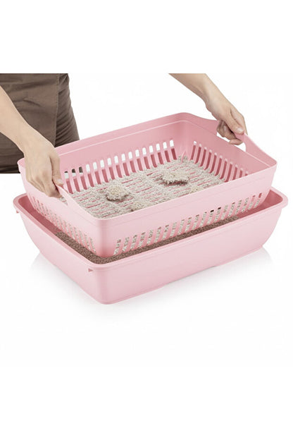 Flex Elek ve Alt kum kabı, Kapalı ve Açık Kedi Tuvaleti Uyumlu, 37,5x50x13 cm
