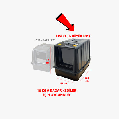 Jumbo Dev Büyük Boy Kapalı Kedi Tuvaleti, Filtreli ve Kürek Hediyeli, 67,5x47x51 cm - VN11095