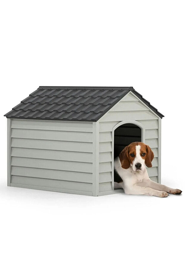Flex Küçük Boy Plastik Köpek Kulübesi – Suya Dayanıklı Dış Mekan Köpek Evi 62x76x34 cm
