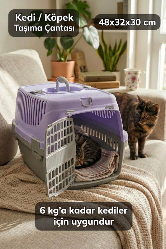 Comfort Kedi Köpek Evcil Hayvan Taşıma Çantası Sepeti Kafesi Orta Boy 48x32x30 cm