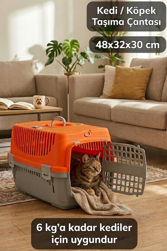 Comfort Kedi Köpek Evcil Hayvan Taşıma Çantası Sepeti Kafesi Orta Boy 48x32x30 cm