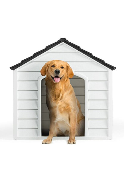 Flex Küçük Boy Plastik Köpek Kulübesi – Suya Dayanıklı Dış Mekan Köpek Evi 62x76x34 cm