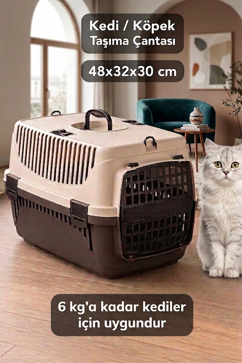 Comfort Kedi Köpek Evcil Hayvan Taşıma Çantası Sepeti Kafesi Orta Boy 48x32x30 cm