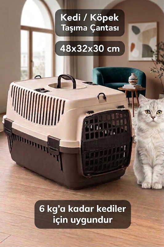 Comfort Kedi Köpek Evcil Hayvan Taşıma Çantası Sepeti Kafesi Orta Boy 48x32x30 cm