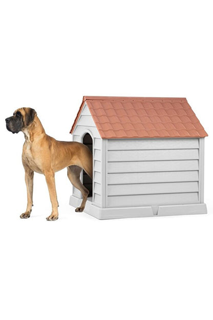 Flex XXL Boy Plastik Köpek Kulübesi – Suya Dayanıklı Dış Mekan Köpek Evi 95x98x102 cm
