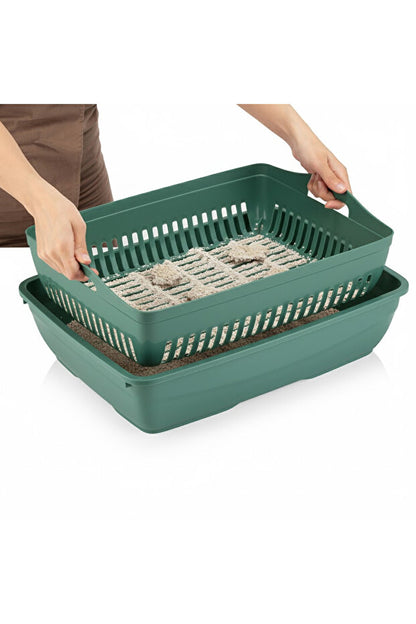 Flex Elekli Kedi Tuvaleti, 50x37,5x40 cm, XL boy, Kum küreği hediyeli