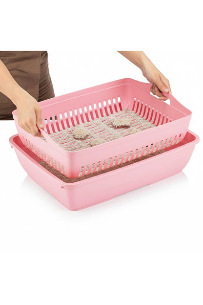Flex Elekli Kedi Tuvaleti, 50x37,5x40 cm, XL boy, Kum küreği hediyeli
