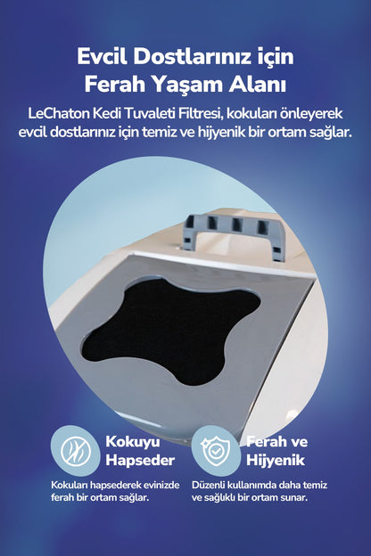 XXL Büyük Boy  Kapalı Kedi Tuvaleti Için 2'li Filtre  13x14 cm (6 mm)