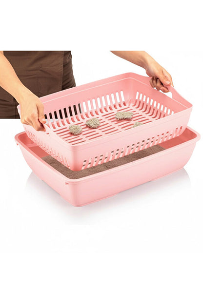 Flex Elekli Kedi Tuvaleti, 50x37,5x40 cm, XL boy, Kum küreği hediyeli