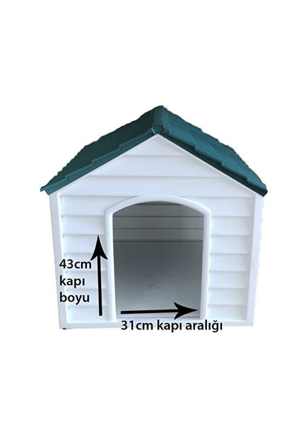 Flex Küçük Boy Plastik Köpek Kulübesi – Suya Dayanıklı Dış Mekan Köpek Evi 62x76x34 cm