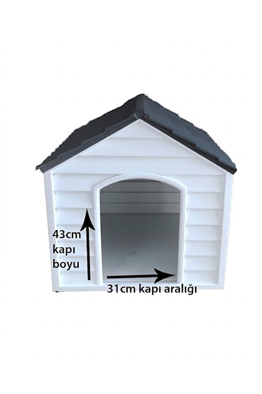 Flex Küçük Boy Plastik Köpek Kulübesi – Suya Dayanıklı Dış Mekan Köpek Evi 62x76x34 cm