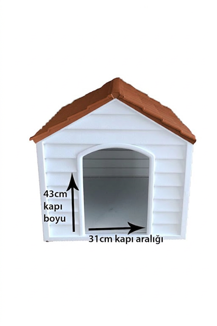 Flex Küçük Boy Plastik Köpek Kulübesi – Suya Dayanıklı Dış Mekan Köpek Evi 62x76x34 cm