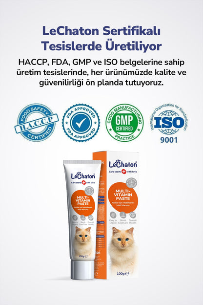 Multivitamin paste - Kedi Multivitamin Malt Macunu - Taurinli Biyotin Kedi Maltı Tüy Yumak Önleyici Anti-hairball