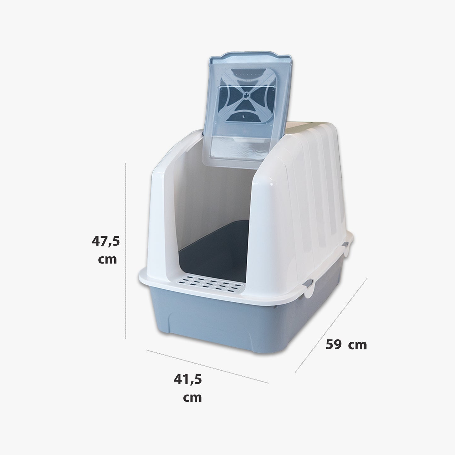 XXL Büyük Boy Kapalı Kedi Tuvaleti, Filtreli ve Kürek Hediyeli, 59x41,5x47,5 cm - VN11097