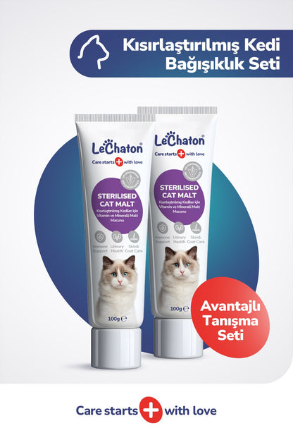 2x Sterilised Malt - Kısırlaştırılmış Kedilere Özel Multivitaminli Malt Macun - Sterile Kısır Kedi Maltı 100 Gr