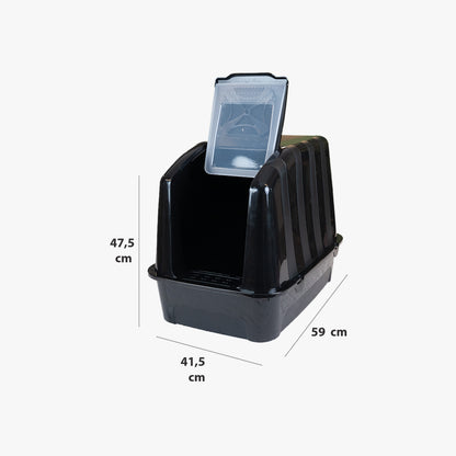 XXL Büyük Boy Kapalı Kedi Tuvaleti, Filtreli ve Kürek Hediyeli, 59x41,5x47,5 cm - VN11097