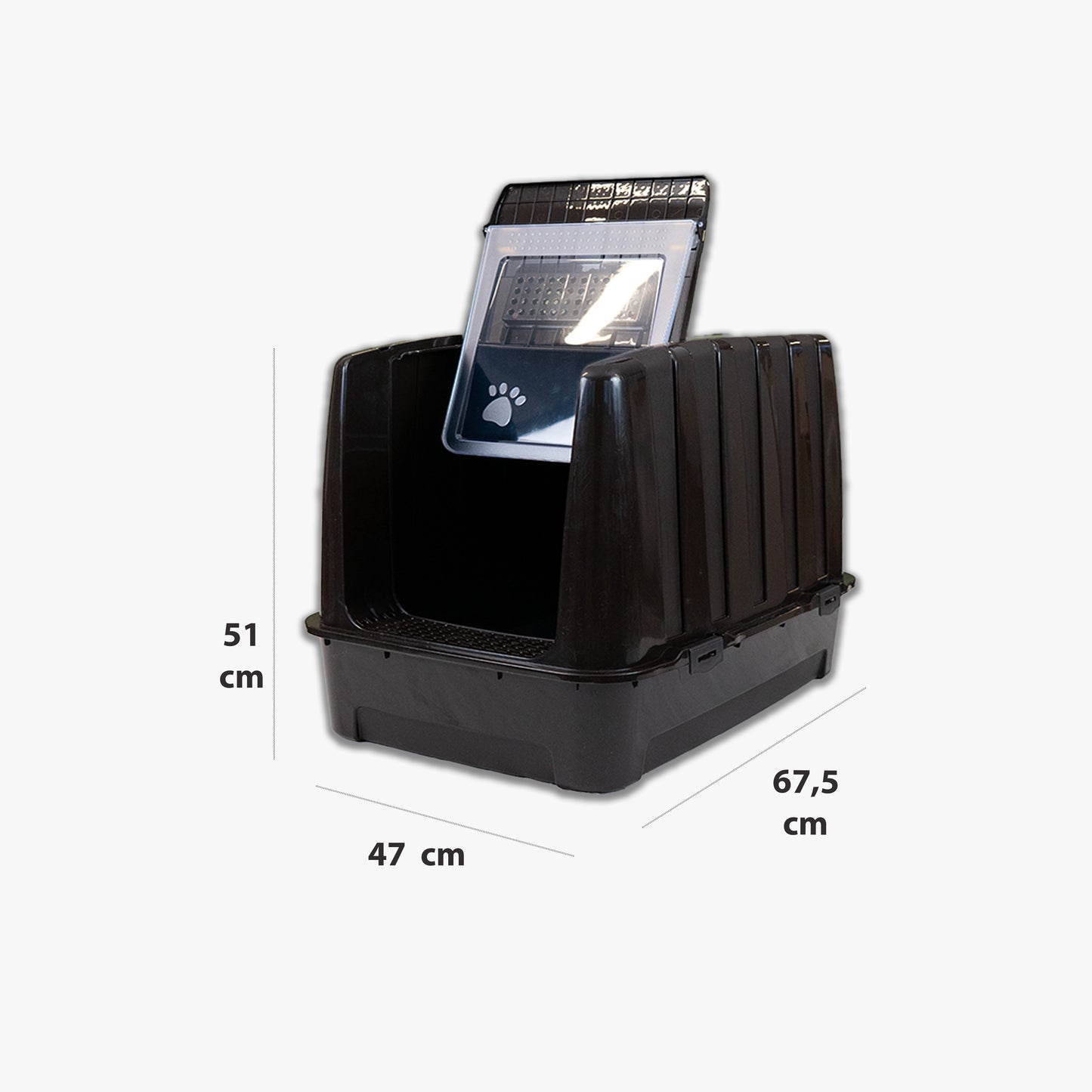 Jumbo Dev Büyük Boy Kapalı Kedi Tuvaleti, Filtreli ve Kürek Hediyeli, 67,5x47x51 cm - VN11095