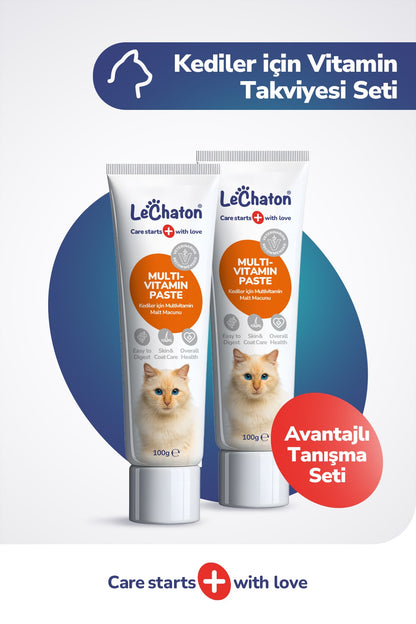 2x Multi paste - Kedi Multivitamin Malt Macunu - Taurinli Biyotin Kedi Maltı Tüy Yumak Önleyici Anti-hairball