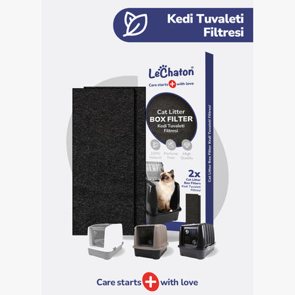 Lüks Kapalı Kedi Tuvaleti Için 2'li Karbon Filtre Dikdörtgen 6,5x18 cm (3 mm)