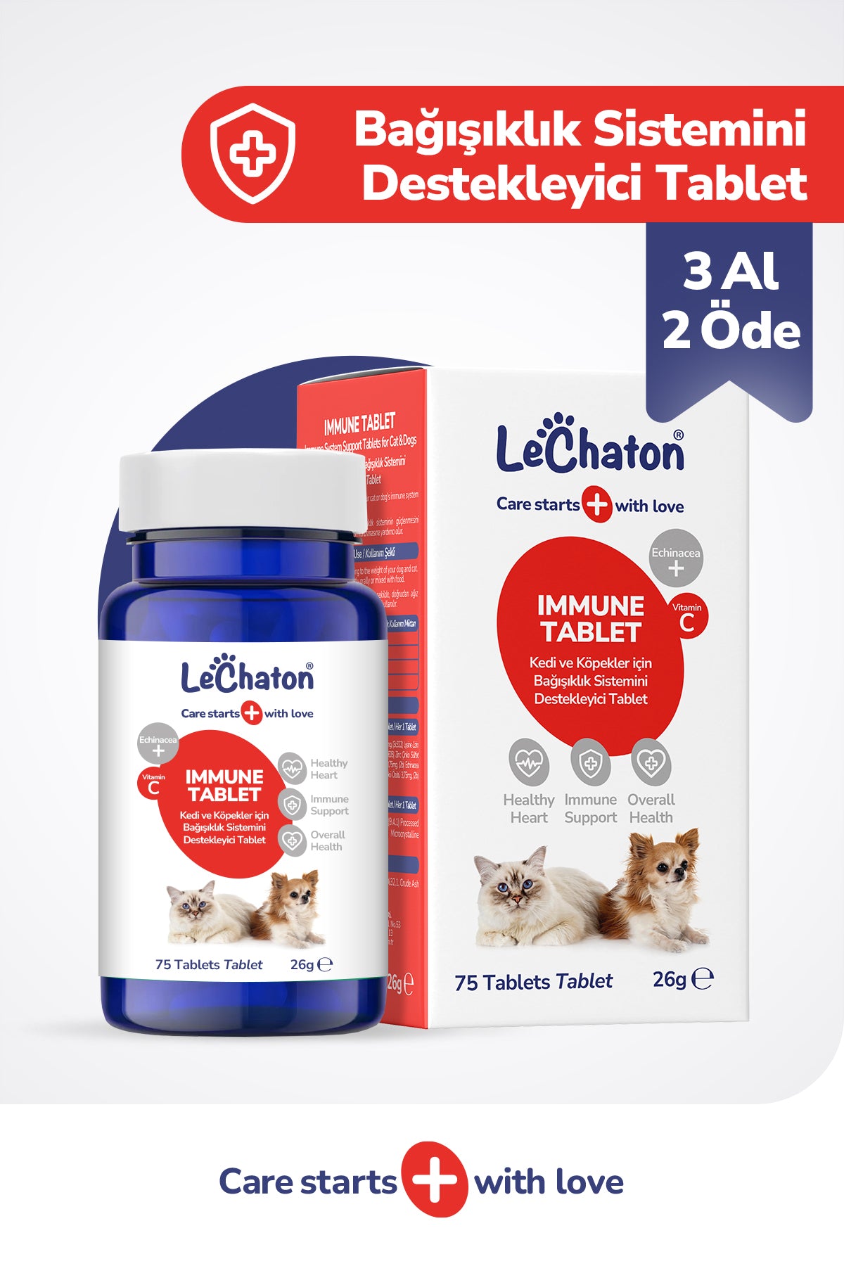 Premium Immune C - Kedi Ve Köpekler Için Bağışıklık Sistemini Destekleyici Tablet 75 Tablet