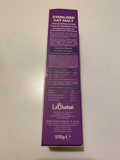 2x Sterilised Malt - Kısırlaştırılmış Kedilere Özel Multivitaminli Malt Macun - Sterile Kısır Kedi Maltı 100 Gr