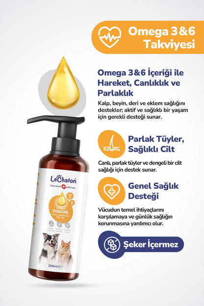 Kedi Tüy Döküm Dökülmesi Önleyici Engelleyici Tüy Sağlığı Destekleyici (Malt paste-Balık Yağı-Damla)