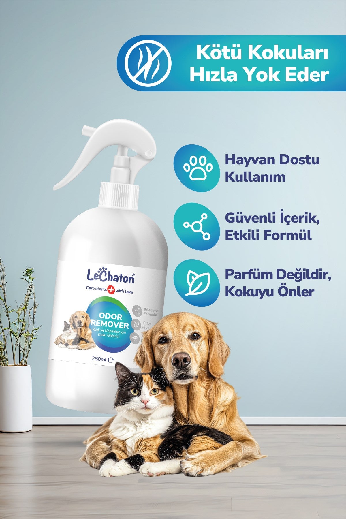 Odor Remover - Kedi Kumu Ve Tuvaleti Koku Giderici, İdrar ve Çiş Spreyi, Kokusuz Tuvalet Için, 250 ml