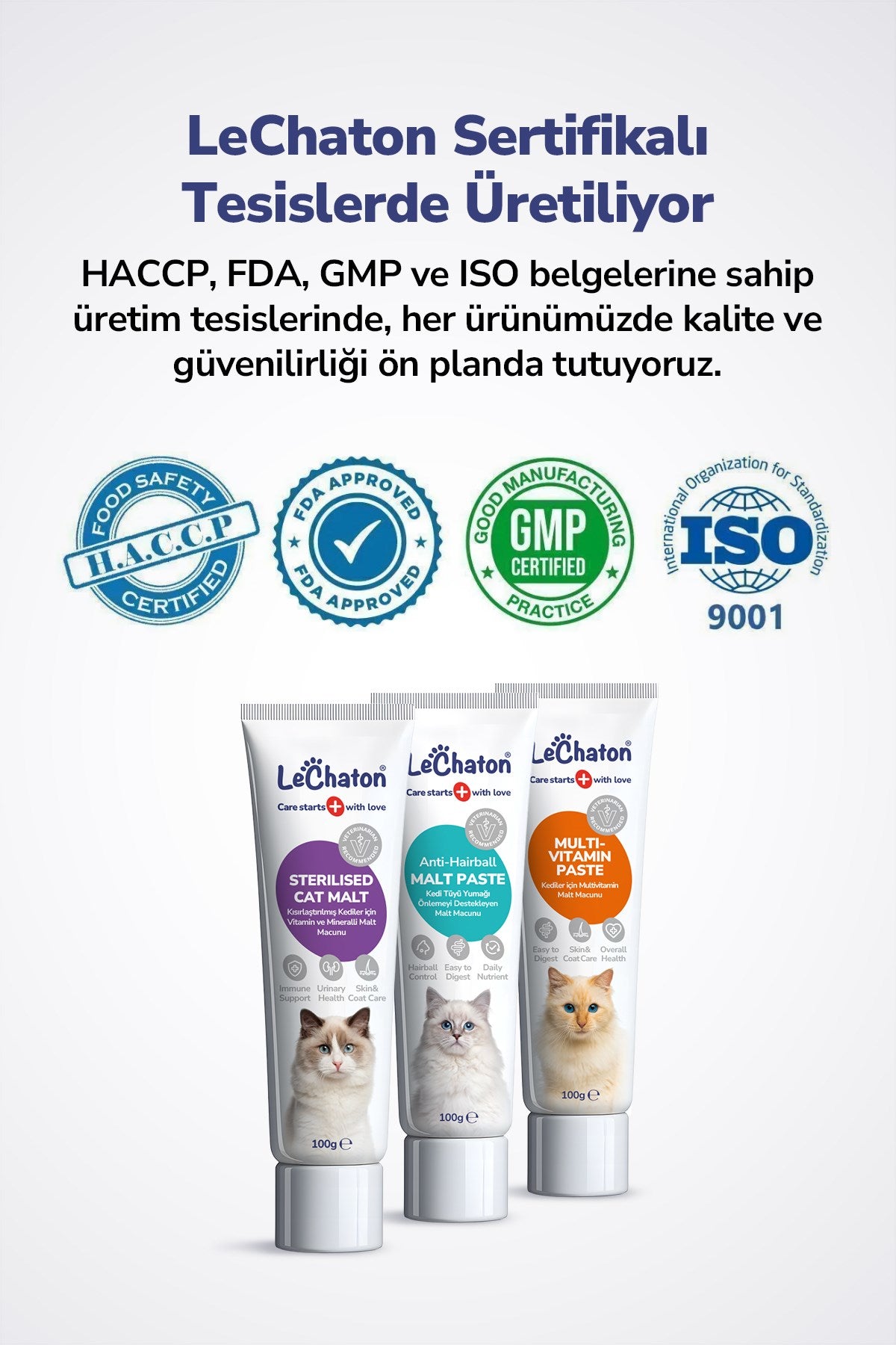 Kısırlaştırılmış Kedi Tüy Sağlığı ve Vitamin Seti ( Malt Paste - Sterile Paste - Multi Paste)
