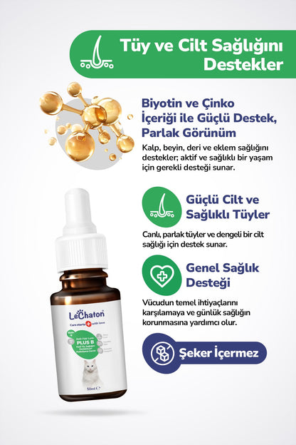 Kedi Tüy Döküm Dökülmesi Önleyici Engelleyici Tüy Sağlığı Destekleyici (Malt paste-Balık Yağı-Damla)