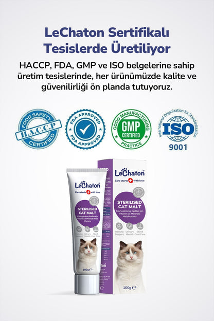 Sterilised Malt - Kısırlaştırılmış Kedilere Özel Multivitaminli Malt Macun - Sterile Kısır Kedi Maltı 100 Gr