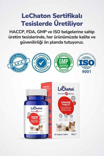 Premium Immune C - Kedi Ve Köpekler Için Bağışıklık Sistemini Destekleyici Tablet 75 Tablet