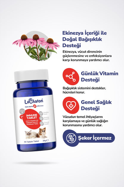 Premium Immune C - Kedi Ve Köpekler Için Bağışıklık Sistemini Destekleyici Tablet 75 Tablet