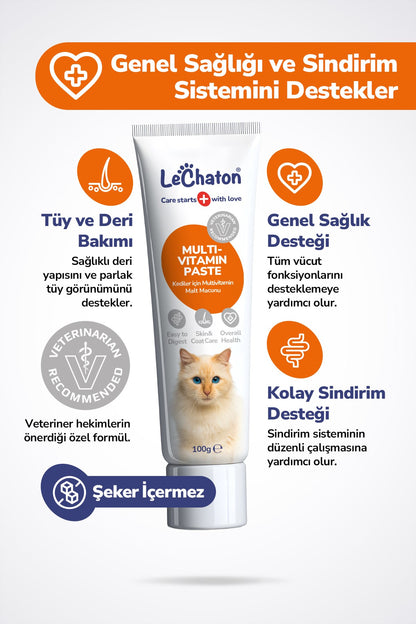 Süper Set - Kediler için Bağışıklık Tüy Deri ve Sindirim Seti (Malt paste-Multi paste-Damla-Balık yağı-Tablet)