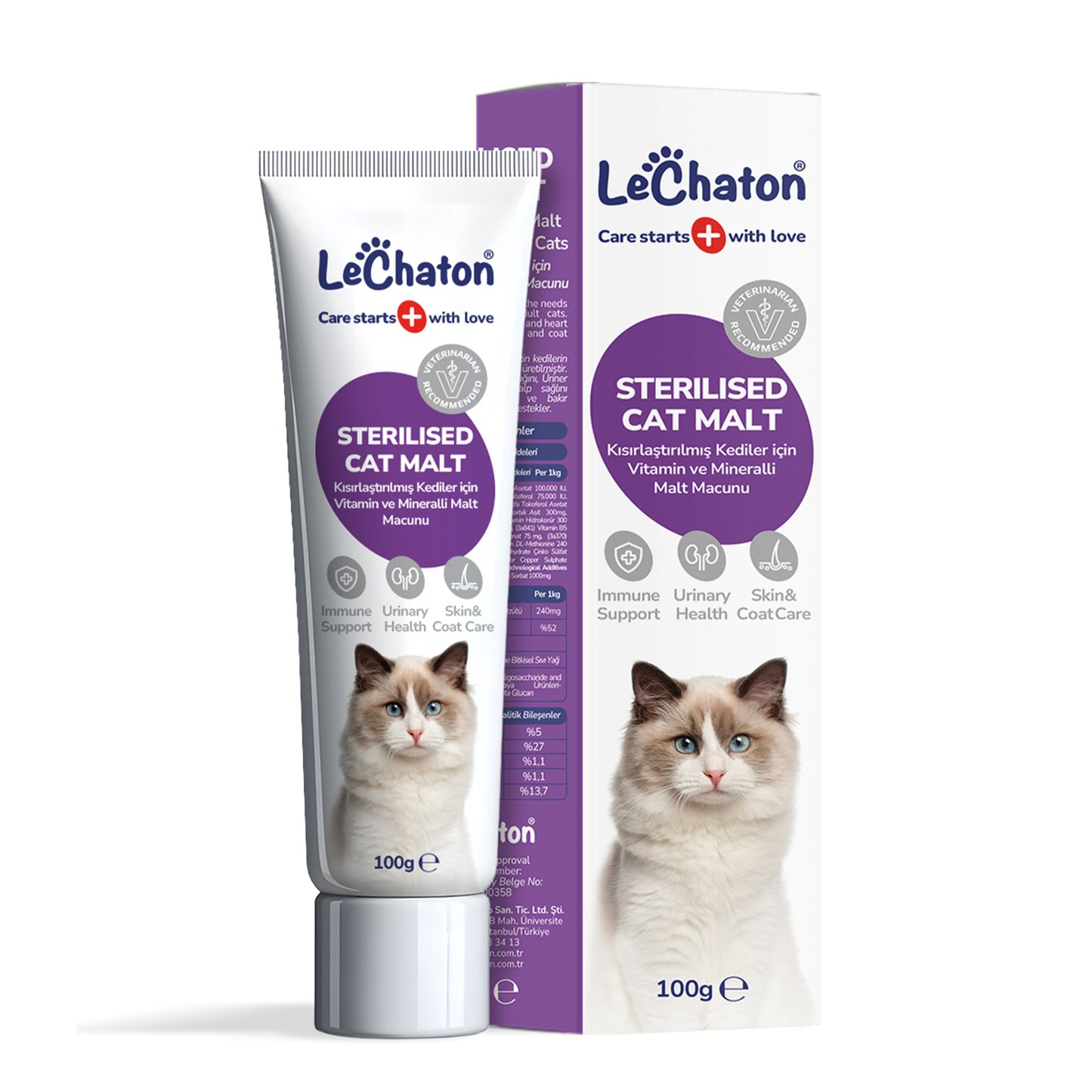 2x Sterilised Malt - Kısırlaştırılmış Kedilere Özel Multivitaminli Malt Macun - Sterile Kısır Kedi Maltı 100 Gr